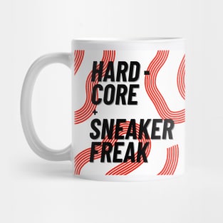 Hard-core Sneaker Freak on White Background Mug